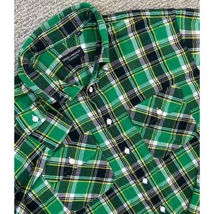 Spier & Mackay Green & Black Plaid Flannel Shirt - 16.5 Contemporary‎ Fit
